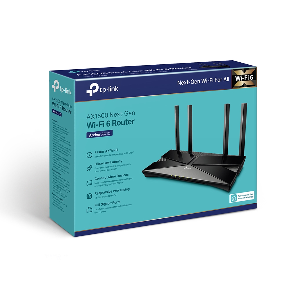 ROUTER WI-FI 6 DE DOBLE BANDA AX1500 - ARCHER AX10 - TP-LINK - ROUTER09962
